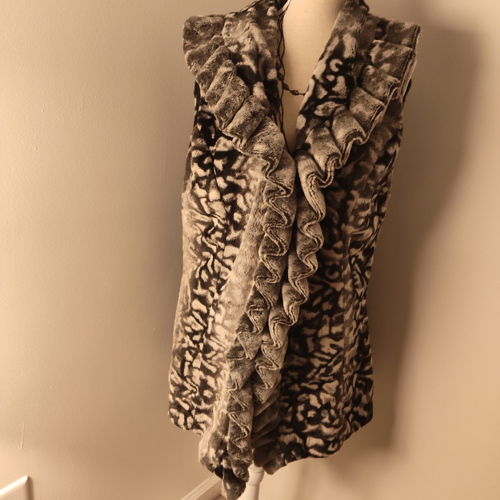 Ruffled Faux Fur Vest